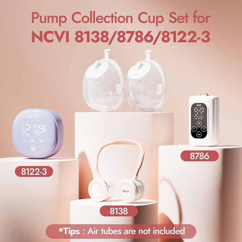 NCVI Collection Cup Accessories for Wearable Breast Pump 8138/8787/8786/8122-3, 5oz Breast Milk Cups Match with 21/24 Silicone Flanges Compatible with medela/momcozy/Spectra, 2 Pack - Image 2